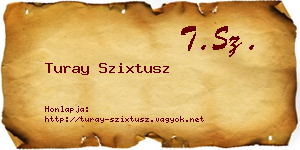 Turay Szixtusz névjegykártya